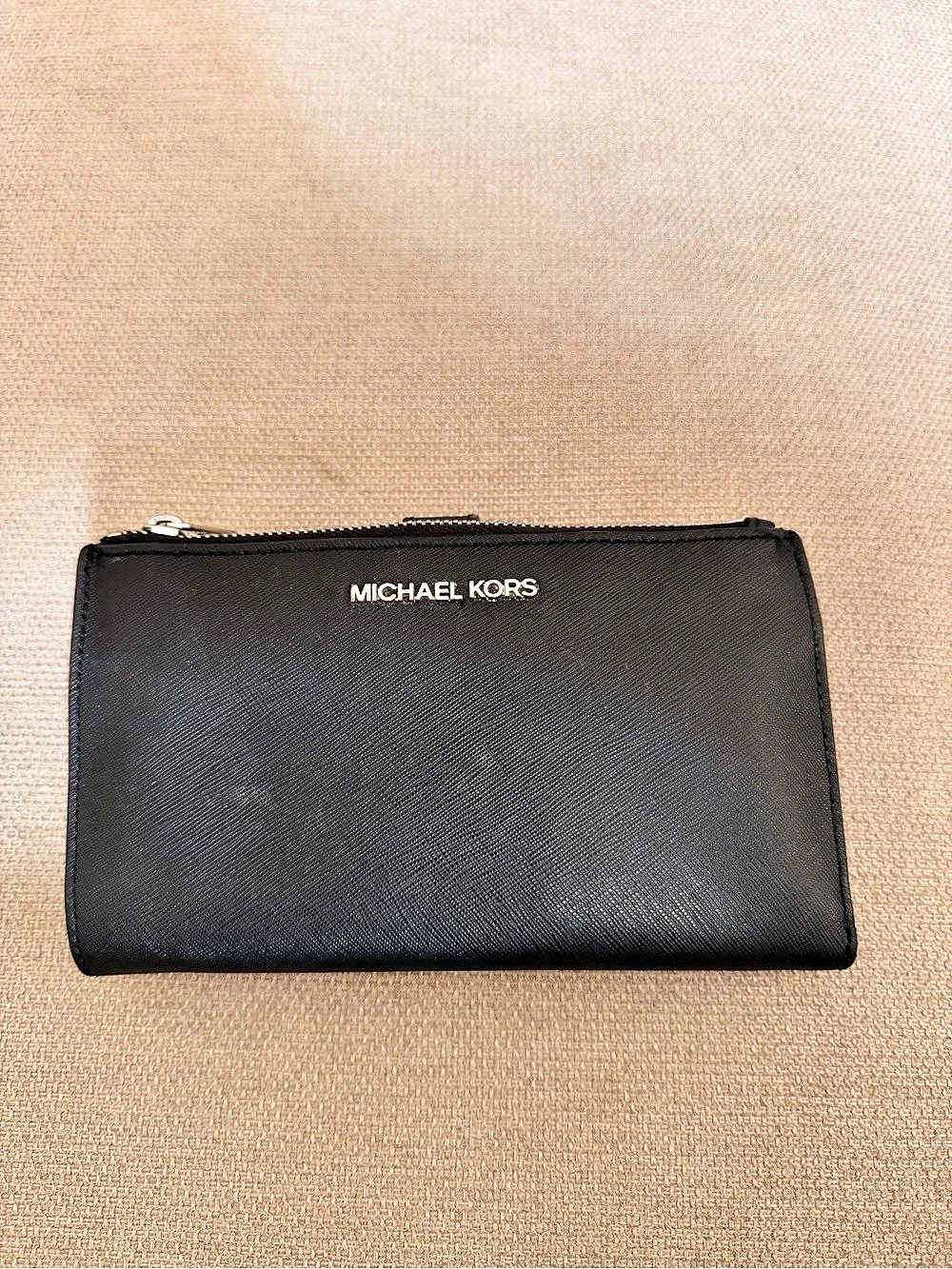Michael Kors Jet Set Travel Large Double Zip Wristlet Wallet Black